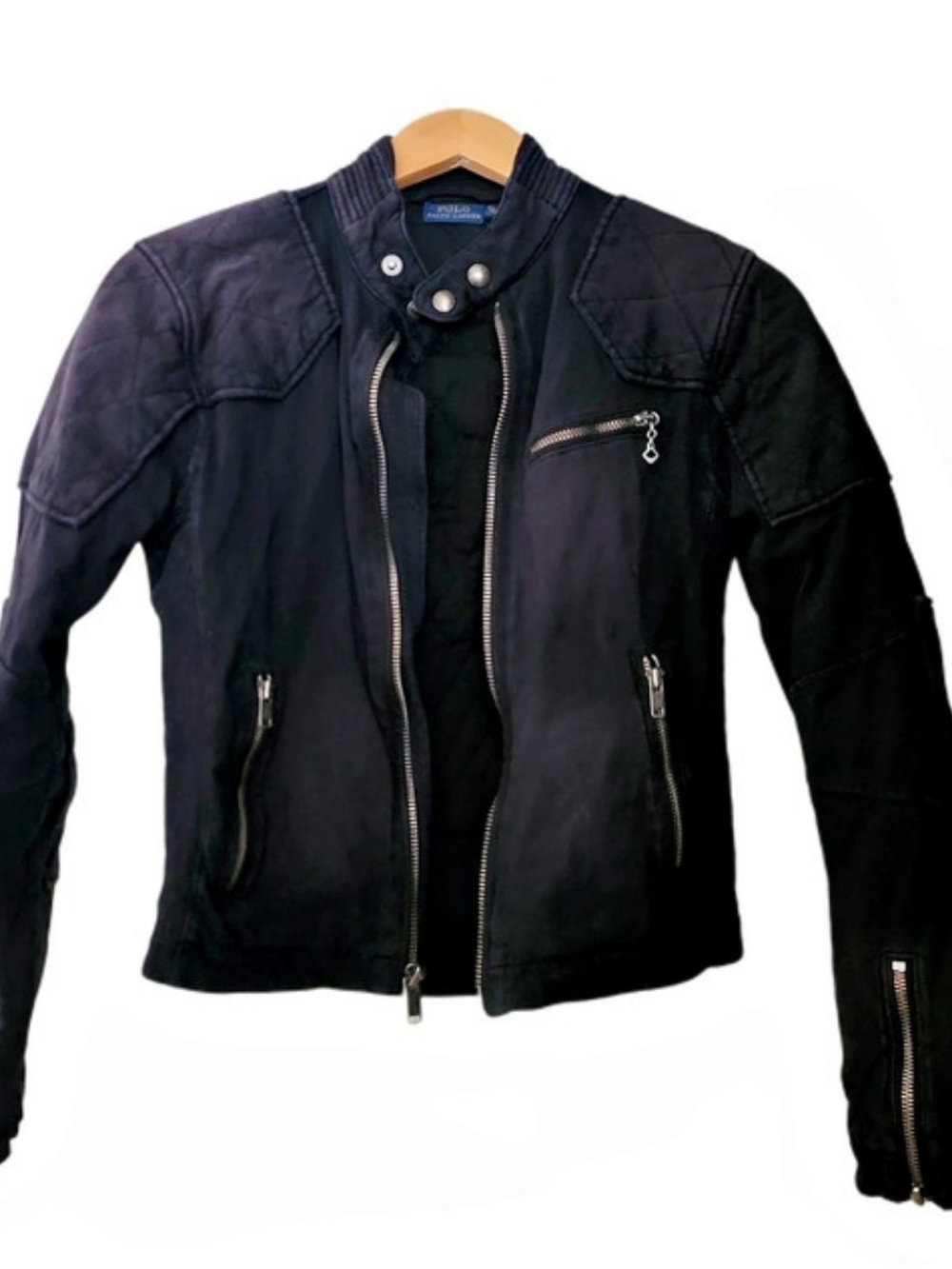 Polo Ralph Lauren Black Moto Jacket XS